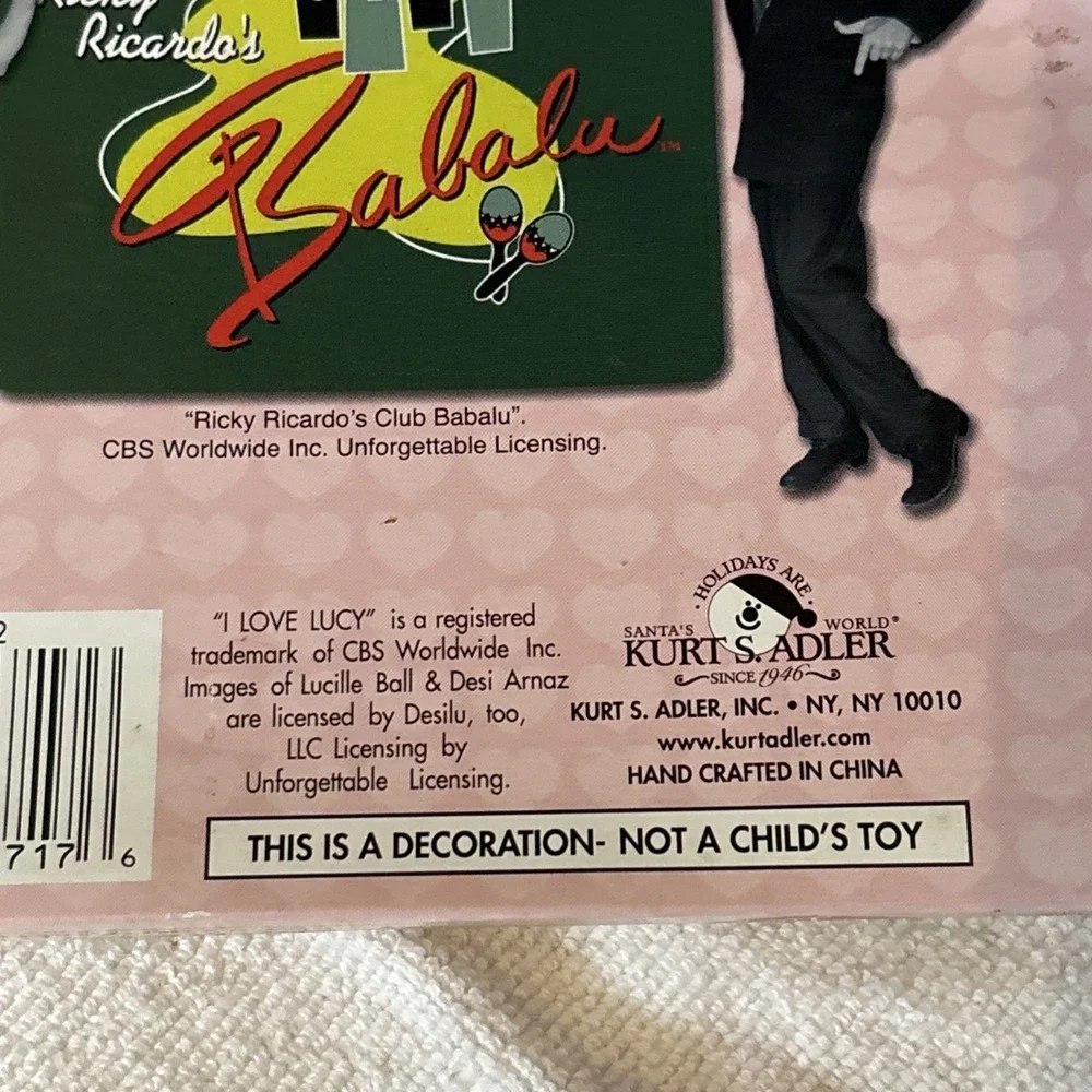 I Love Lucy Kurt Adler Holiday Ornaments Set Of Three In Box Club Babalu HTF